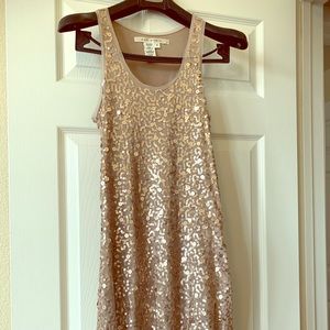 Nude sequin tank dress
